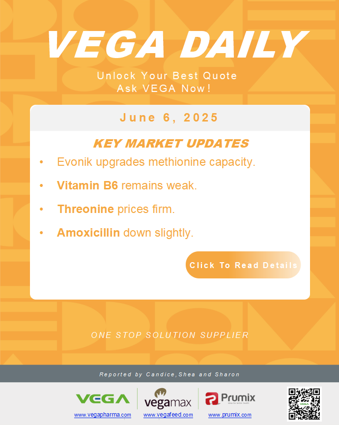 Vega Daily Dated on June 6th 2025 Vitamin Amino Acid APl Food Additives.png